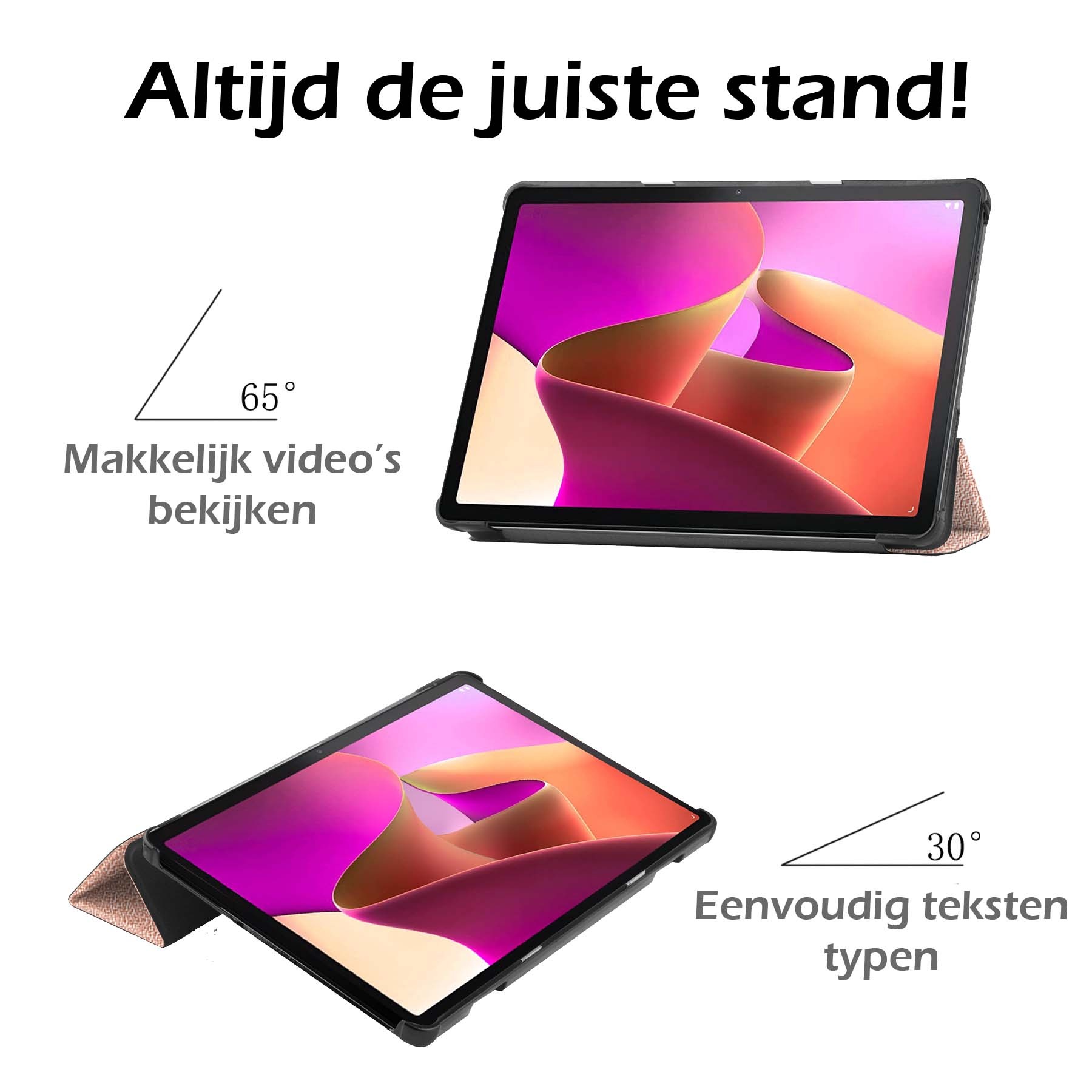 Nomfy Hoes Geschikt voor Lenovo Tab M10 (3rd gen) Hoes Tri-fold Tablet Hoesje Case - Hoesje Geschikt voor Lenovo Tab M10 (3e gen) Hoesje Hardcover Bookcase - Rosé goud