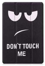 Nomfy Hoes Geschikt voor Lenovo Tab M10 (3rd gen) Hoes Tri-fold Tablet Hoesje Case - Hoesje Geschikt voor Lenovo Tab M10 (3e gen) Hoesje Hardcover Bookcase - Don't Touch Me