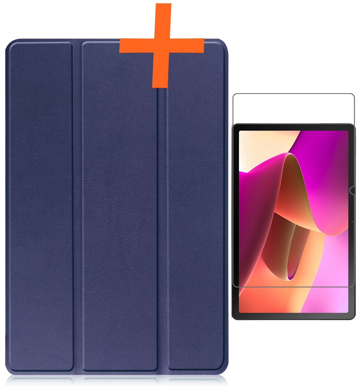 Nomfy Hoes Geschikt voor Lenovo Tab M10 (3rd gen) Hoes Tri-fold Tablet Hoesje Case Met Screenprotector - Hoesje Geschikt voor Lenovo Tab M10 (3e gen) Hoesje Hardcover Bookcase - Donkerblauw