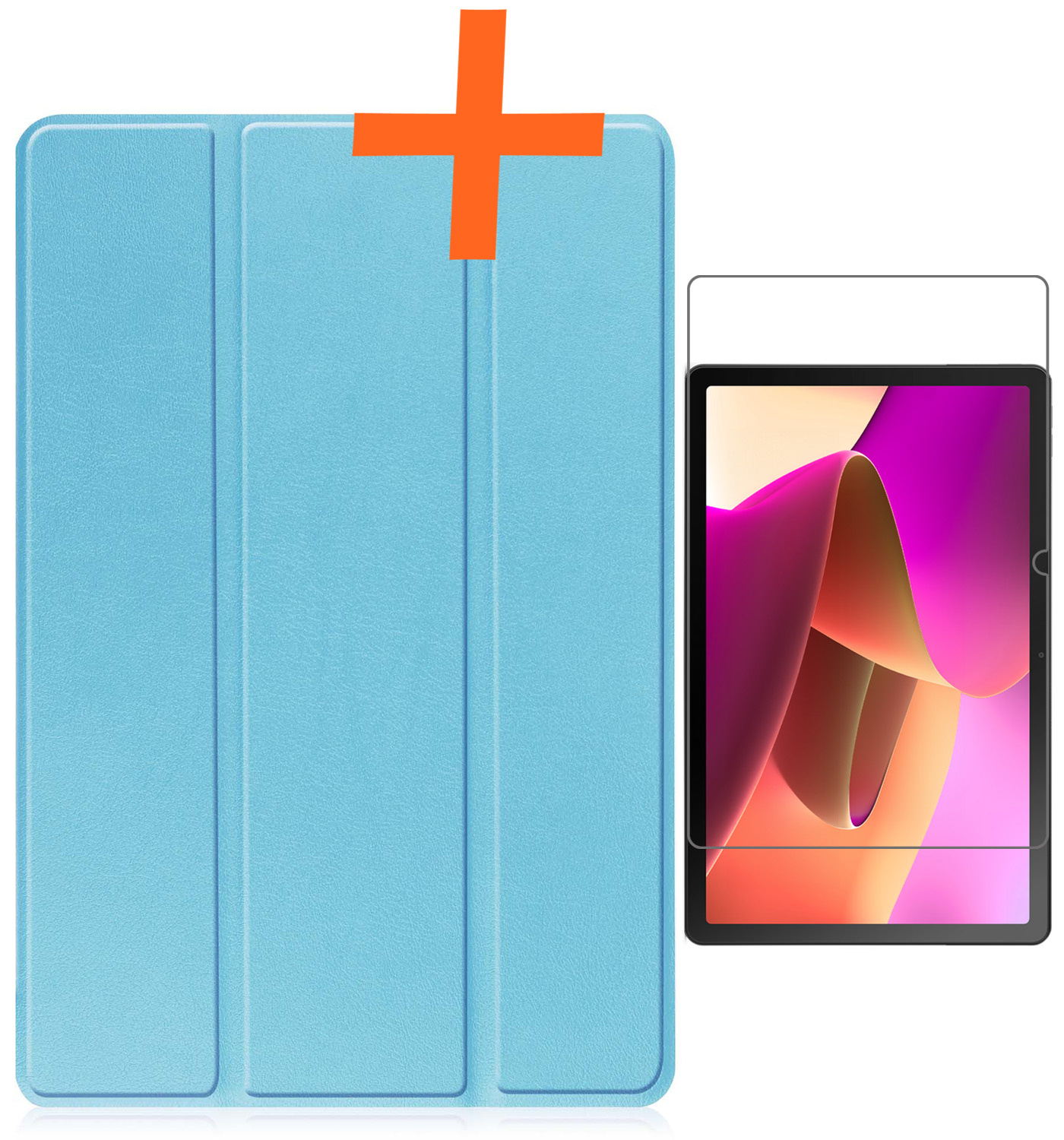 Nomfy Hoes Geschikt voor Lenovo Tab M10 (3rd gen) Hoes Tri-fold Tablet Hoesje Case Met Screenprotector - Hoesje Geschikt voor Lenovo Tab M10 (3e gen) Hoesje Hardcover Bookcase - Lichtblauw
