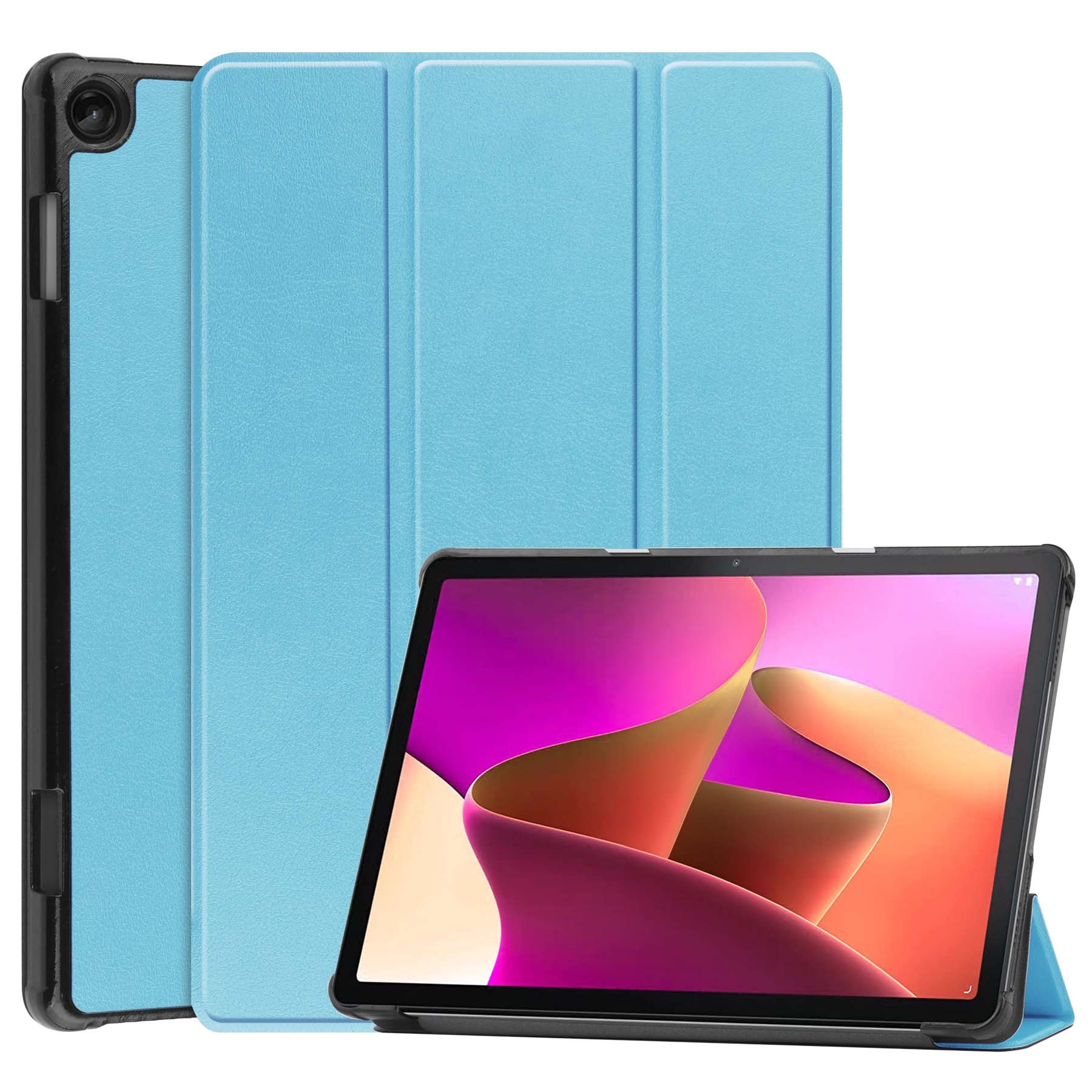 Nomfy Hoes Geschikt voor Lenovo Tab M10 (3rd gen) Hoes Tri-fold Tablet Hoesje Case Met Screenprotector - Hoesje Geschikt voor Lenovo Tab M10 (3e gen) Hoesje Hardcover Bookcase - Lichtblauw