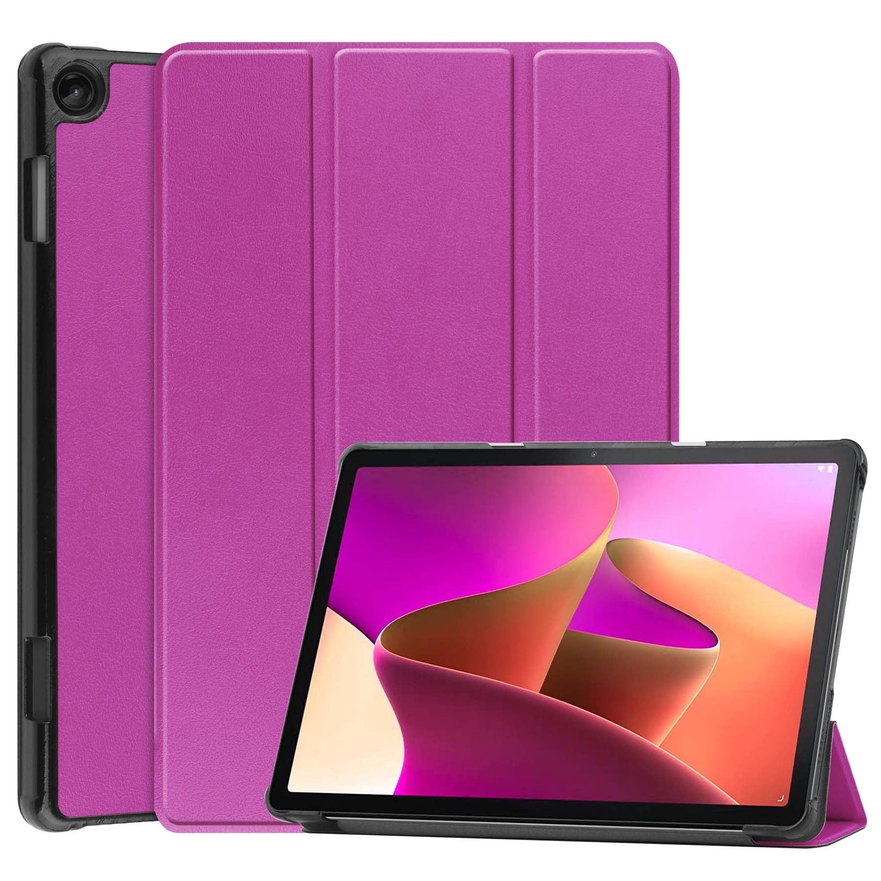 Nomfy Hoes Geschikt voor Lenovo Tab M10 (3rd gen) Hoes Tri-fold Tablet Hoesje Case Met Screenprotector - Hoesje Geschikt voor Lenovo Tab M10 (3e gen) Hoesje Hardcover Bookcase - Paars