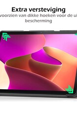 Nomfy Hoes Geschikt voor Lenovo Tab M10 (3rd gen) Hoes Tri-fold Tablet Hoesje Case Met Screenprotector - Hoesje Geschikt voor Lenovo Tab M10 (3e gen) Hoesje Hardcover Bookcase - Rosé goud