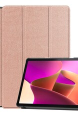 Nomfy Hoes Geschikt voor Lenovo Tab M10 (3rd gen) Hoes Tri-fold Tablet Hoesje Case Met Screenprotector - Hoesje Geschikt voor Lenovo Tab M10 (3e gen) Hoesje Hardcover Bookcase - Rosé goud