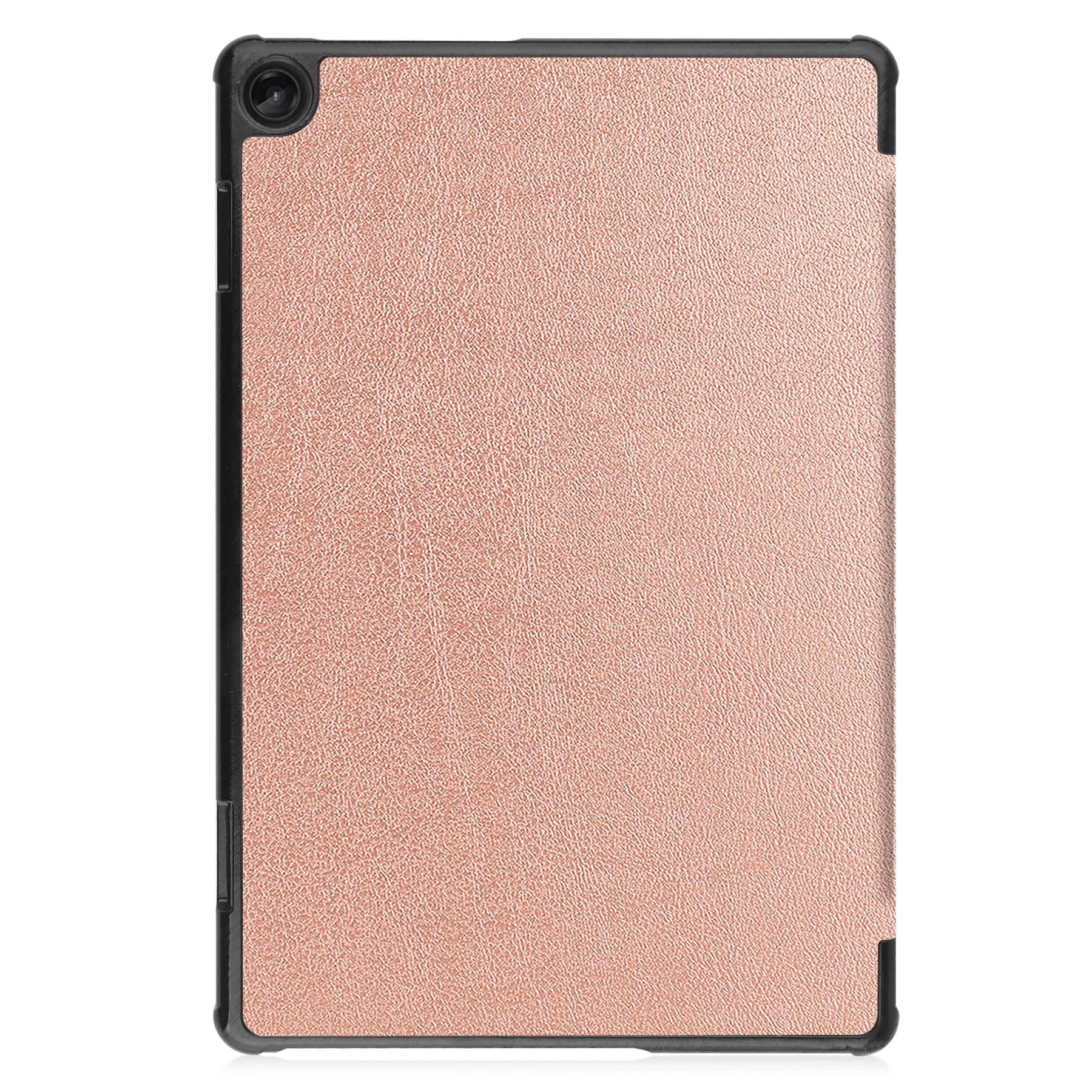 Nomfy Hoes Geschikt voor Lenovo Tab M10 (3rd gen) Hoes Tri-fold Tablet Hoesje Case Met Screenprotector - Hoesje Geschikt voor Lenovo Tab M10 (3e gen) Hoesje Hardcover Bookcase - Rosé goud