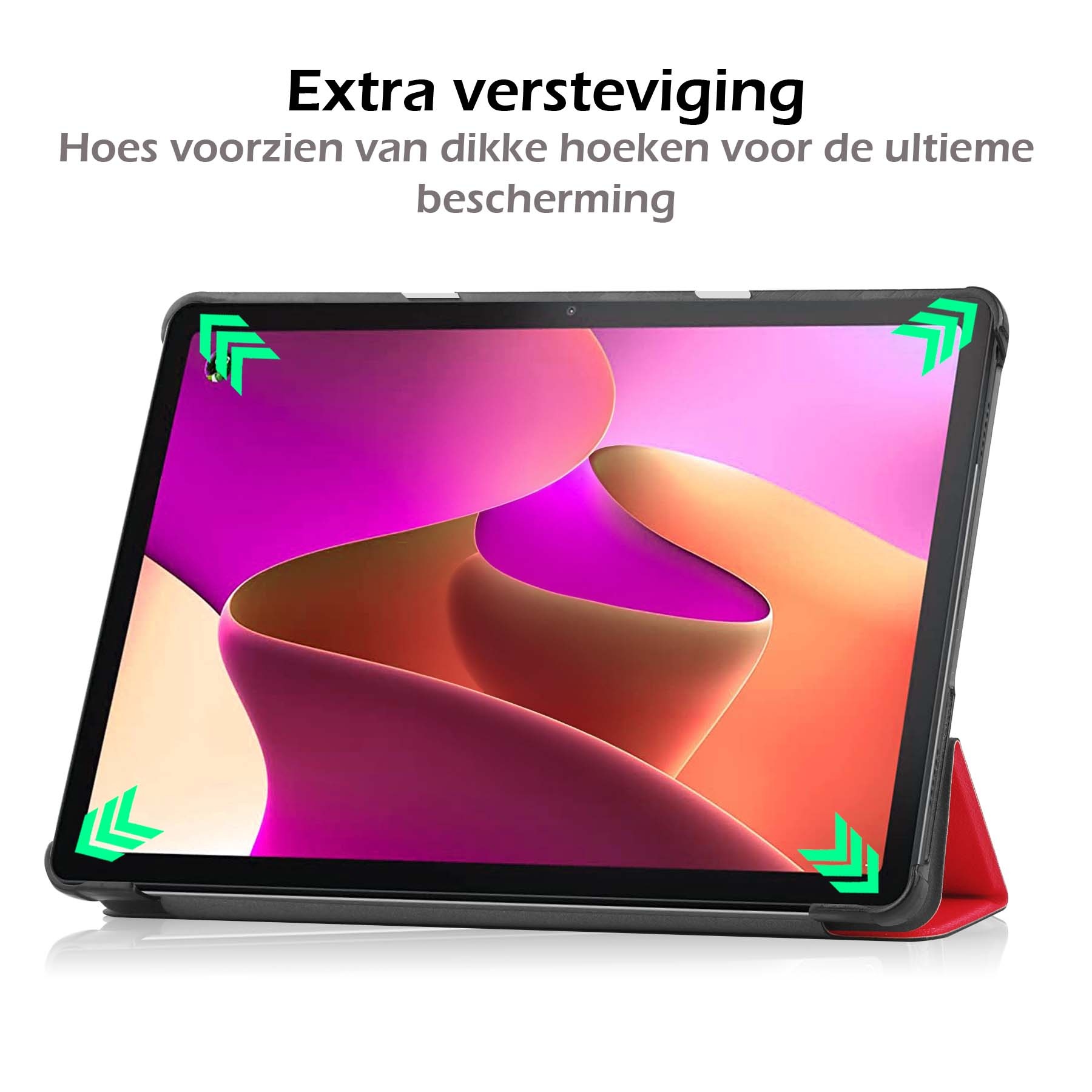 Nomfy Hoes Geschikt voor Lenovo Tab M10 (3rd gen) Hoes Tri-fold Tablet Hoesje Case Met Screenprotector - Hoesje Geschikt voor Lenovo Tab M10 (3e gen) Hoesje Hardcover Bookcase - Rood
