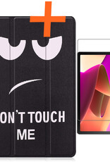 Nomfy Hoes Geschikt voor Lenovo Tab M10 (3rd gen) Hoes Tri-fold Tablet Hoesje Case Met Screenprotector - Hoesje Geschikt voor Lenovo Tab M10 (3e gen) Hoesje Hardcover Bookcase - Don't Touch Me