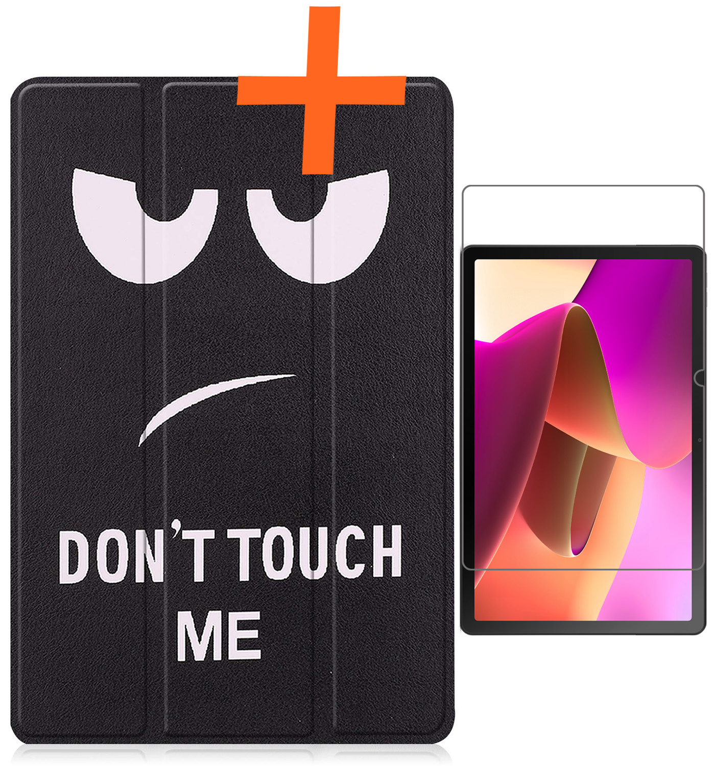 Nomfy Hoes Geschikt voor Lenovo Tab M10 (3rd gen) Hoes Tri-fold Tablet Hoesje Case Met Screenprotector - Hoesje Geschikt voor Lenovo Tab M10 (3e gen) Hoesje Hardcover Bookcase - Don't Touch Me