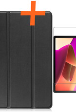 Nomfy Hoes Geschikt voor Lenovo Tab M10 (3rd gen) Hoes Tri-fold Tablet Hoesje Case Met Screenprotector - Hoesje Geschikt voor Lenovo Tab M10 (3e gen) Hoesje Hardcover Bookcase - Zwart