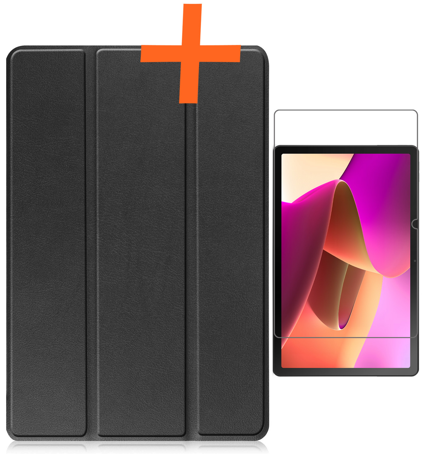 Nomfy Hoes Geschikt voor Lenovo Tab M10 (3rd gen) Hoes Tri-fold Tablet Hoesje Case Met Screenprotector - Hoesje Geschikt voor Lenovo Tab M10 (3e gen) Hoesje Hardcover Bookcase - Zwart