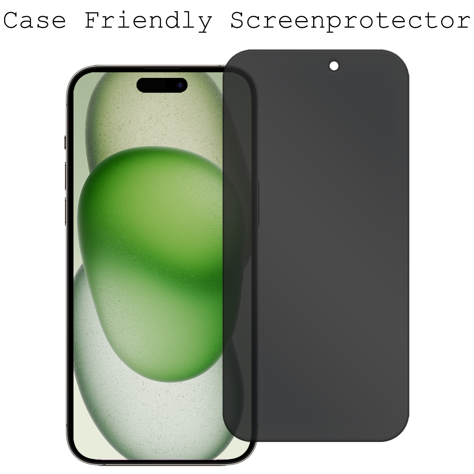 BASEY. Screenprotector Geschikt voor iPhone 15 Screenprotector Privacy Beschermglas - Screenprotector Geschikt voor iPhone 15 Screen Protector Full Screen Privacy - 3 Stuks