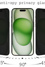 BASEY. Screenprotector Geschikt voor iPhone 15 Plus Screenprotector Privacy Beschermglas - Screenprotector Geschikt voor iPhone 15 Plus Screen Protector Full Screen Privacy - 2 Stuks