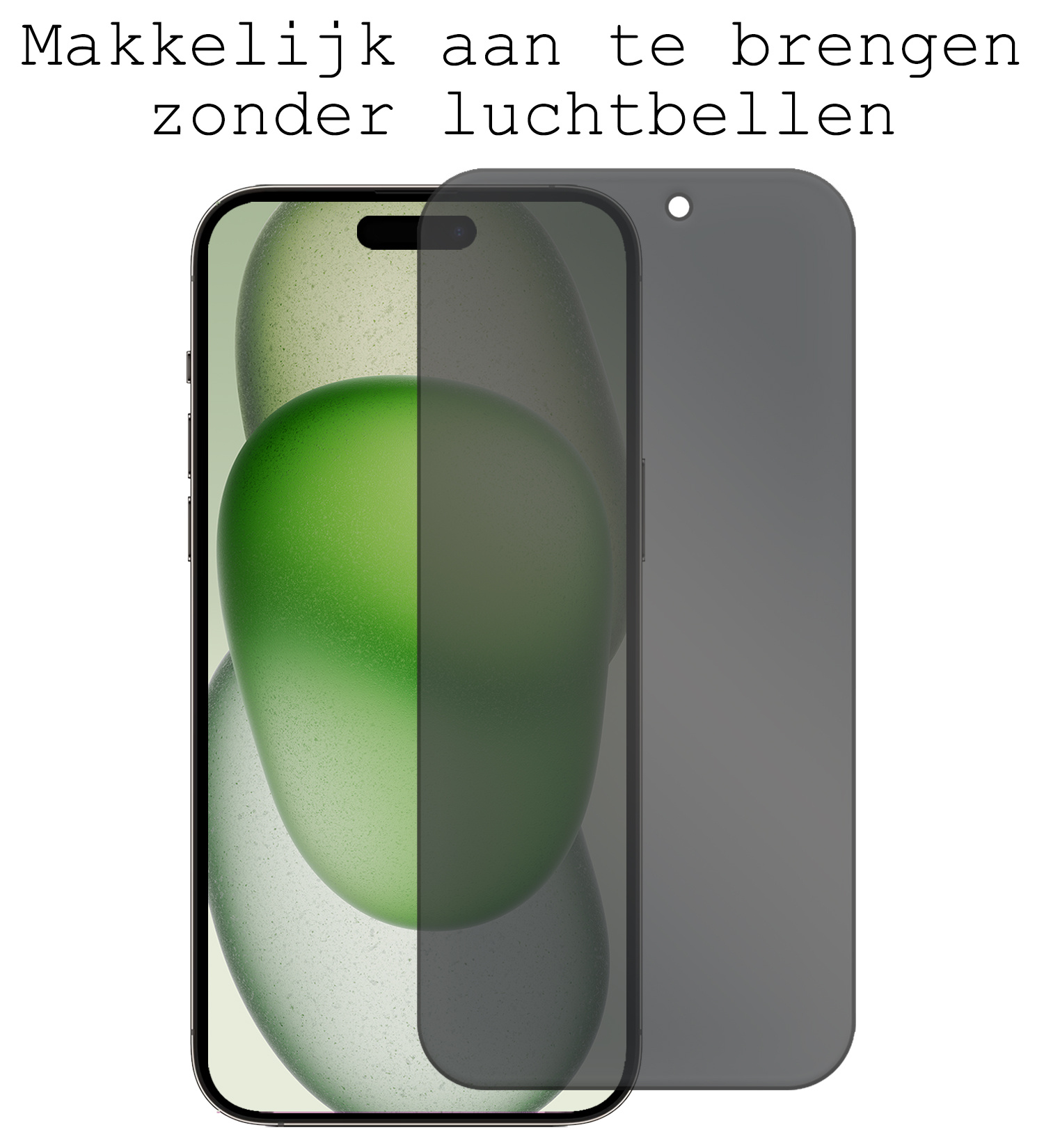 BASEY. Screenprotector Geschikt voor iPhone 15 Plus Screenprotector Privacy Beschermglas - Screenprotector Geschikt voor iPhone 15 Plus Screen Protector Full Screen Privacy - 2 Stuks