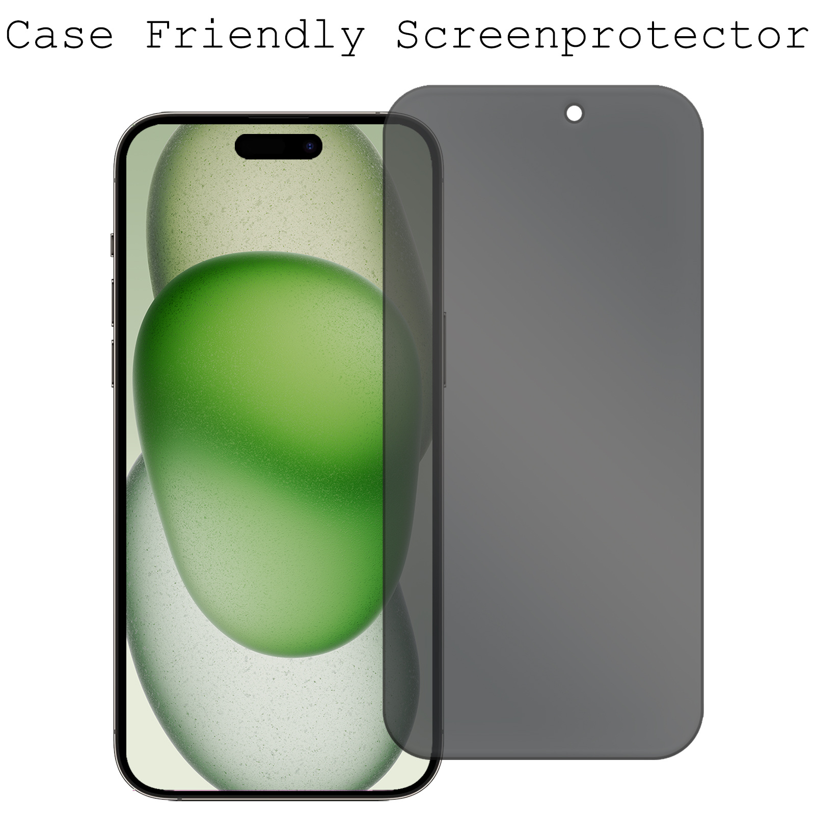 BASEY. Screenprotector Geschikt voor iPhone 15 Plus Screenprotector Privacy Beschermglas - Screenprotector Geschikt voor iPhone 15 Plus Screen Protector Full Screen Privacy - 2 Stuks