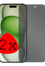 BASEY. Screenprotector Geschikt voor iPhone 15 Pro Max Screenprotector Privacy Beschermglas - Screenprotector Geschikt voor iPhone 15 Pro Max Screen Protector Full Screen Privacy - 2 Stuks