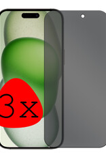 BASEY. Screenprotector Geschikt voor iPhone 15 Pro Max Screenprotector Privacy Beschermglas - Screenprotector Geschikt voor iPhone 15 Pro Max Screen Protector Full Screen Privacy - 3 Stuks