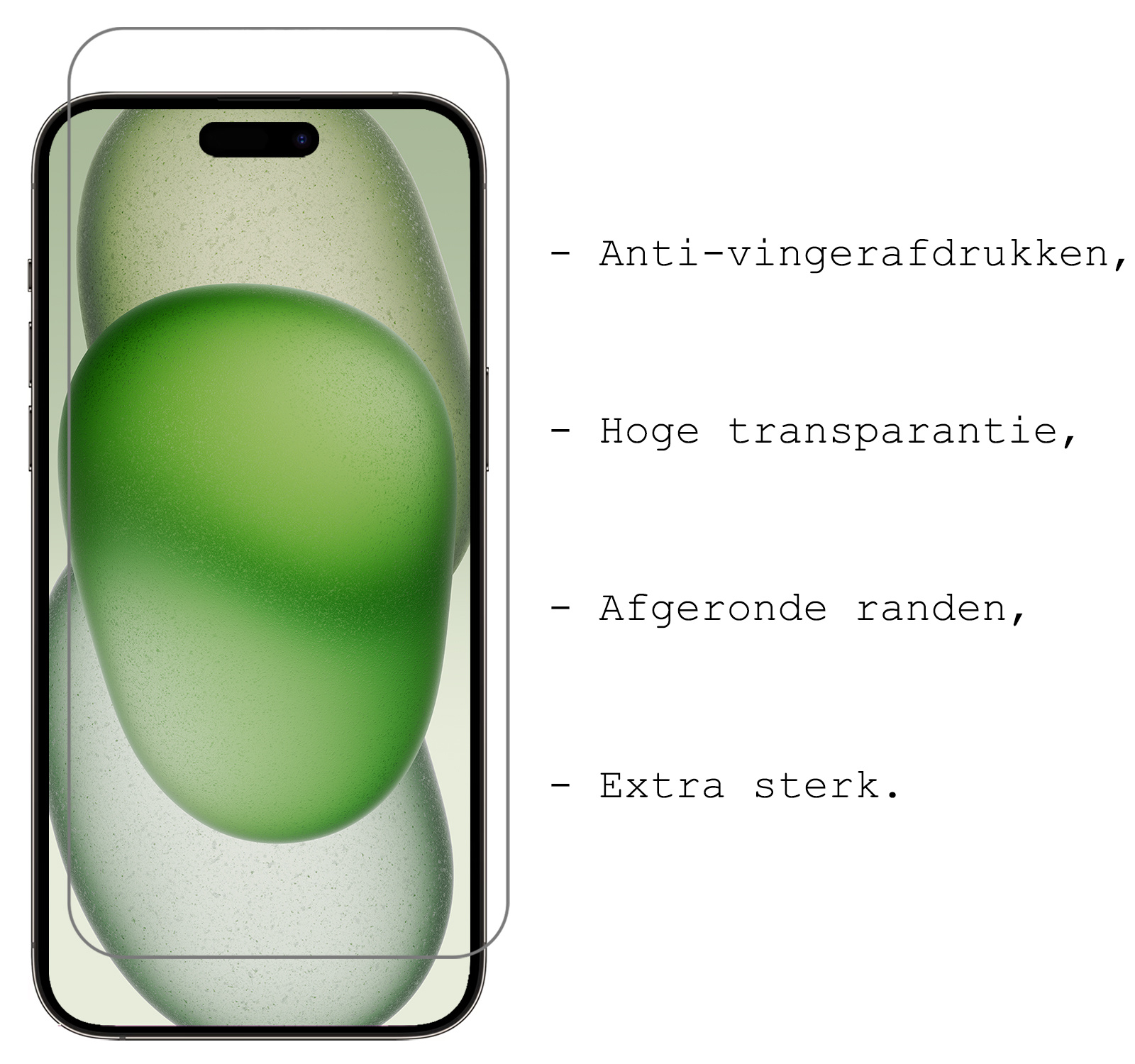 BASEY. Screenprotector Geschikt voor iPhone 15 Screenprotector Tempered Glass - Screenprotector Geschikt voor iPhone 15 Beschermglas Screen Protector Glas