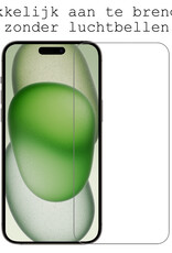 BASEY. Screenprotector Geschikt voor iPhone 15 Screenprotector Tempered Glass - Screenprotector Geschikt voor iPhone 15 Beschermglas Screen Protector Glas - 2 Stuks