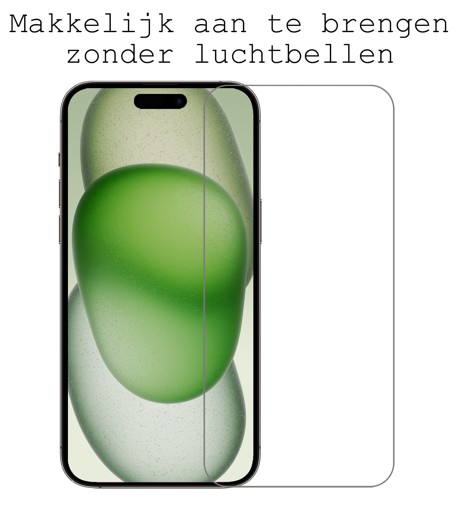 BASEY. Screenprotector Geschikt voor iPhone 15 Screenprotector Tempered Glass - Screenprotector Geschikt voor iPhone 15 Beschermglas Screen Protector Glas - 2 Stuks