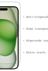 BASEY. Screenprotector Geschikt voor iPhone 15 Screenprotector Tempered Glass - Screenprotector Geschikt voor iPhone 15 Beschermglas Screen Protector Glas - 3 Stuks