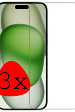 BASEY. Screenprotector Geschikt voor iPhone 15 Pro Max Screenprotector Tempered Glass - Screenprotector Geschikt voor iPhone 15 Pro Max Beschermglas Screen Protector Glas - 3 Stuks