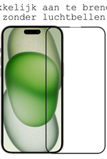 BASEY. Screenprotector Geschikt voor iPhone 15 Plus Screenprotector Beschermglas Full Cover - Screenprotector Geschikt voor iPhone 15 Plus Screen Protector Full Cover - 3 Stuks