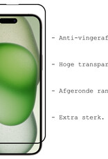 BASEY. Screenprotector Geschikt voor iPhone 15 Pro Screenprotector Beschermglas Full Cover - Screenprotector Geschikt voor iPhone 15 Pro Screen Protector Full Cover