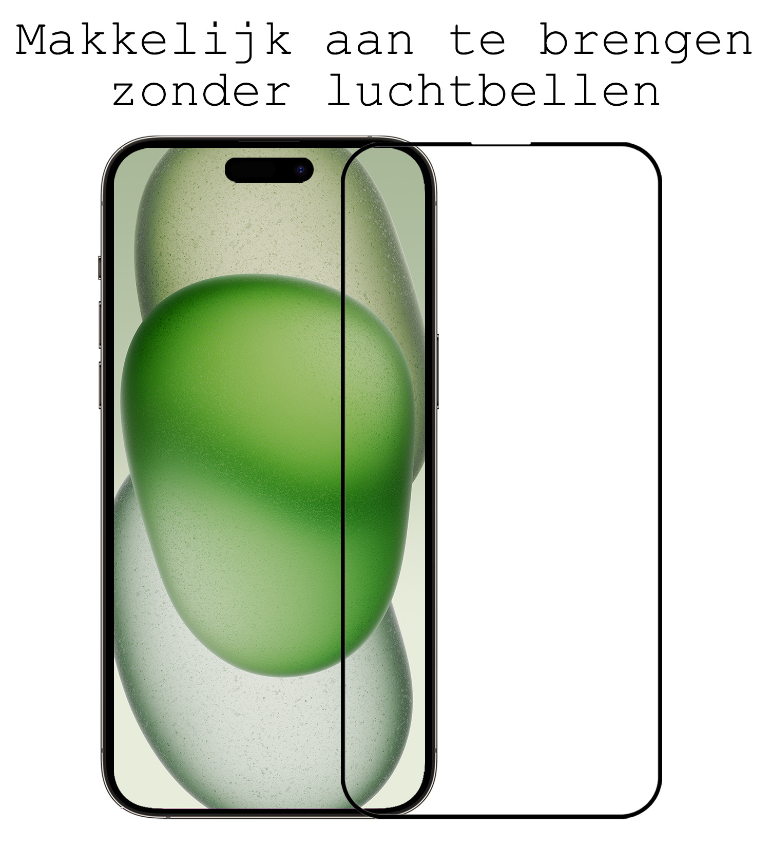 BASEY. Screenprotector Geschikt voor iPhone 15 Pro Screenprotector Beschermglas Full Cover - Screenprotector Geschikt voor iPhone 15 Pro Screen Protector Full Cover - 2 Stuks