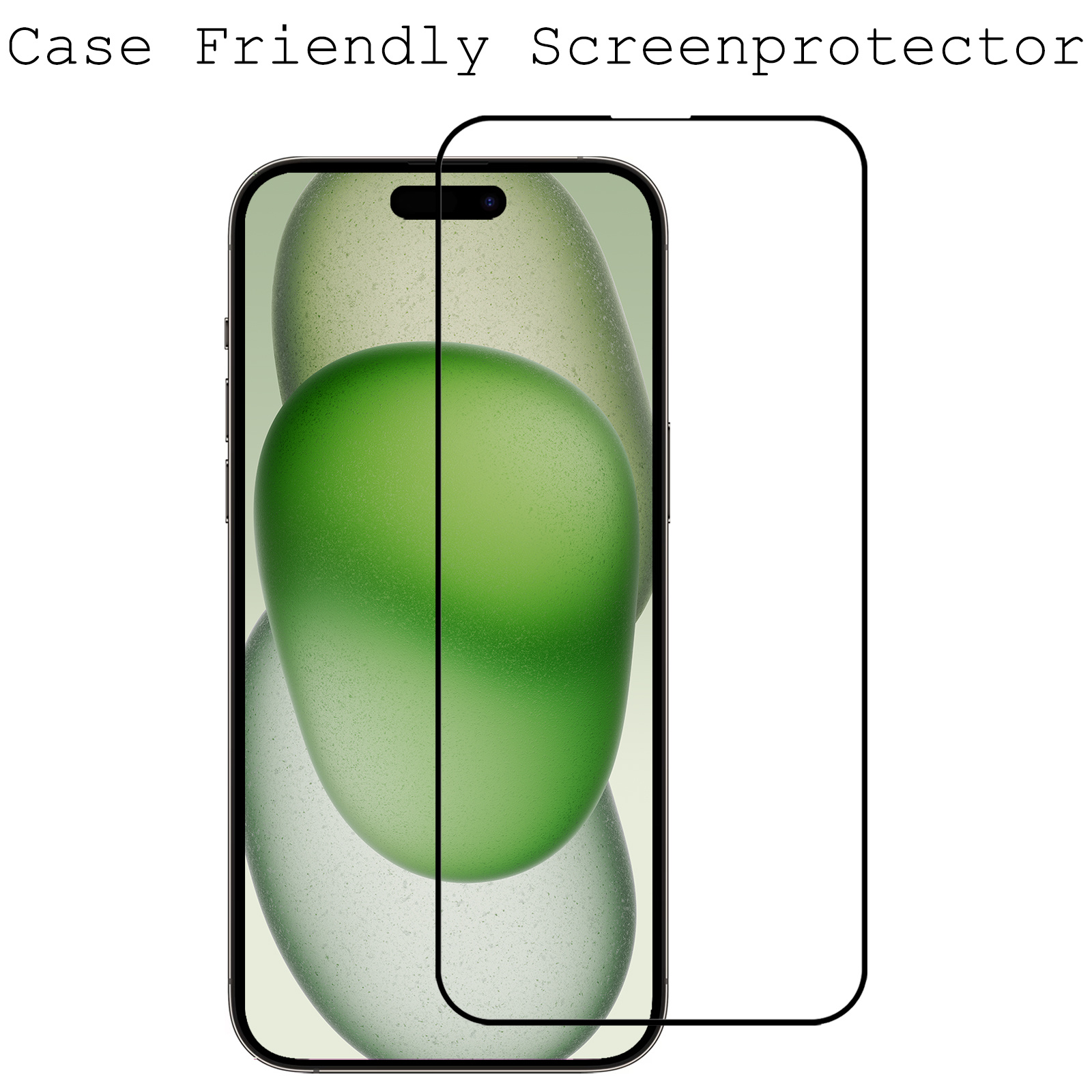 BASEY. Screenprotector Geschikt voor iPhone 15 Pro Screenprotector Beschermglas Full Cover - Screenprotector Geschikt voor iPhone 15 Pro Screen Protector Full Cover - 2 Stuks