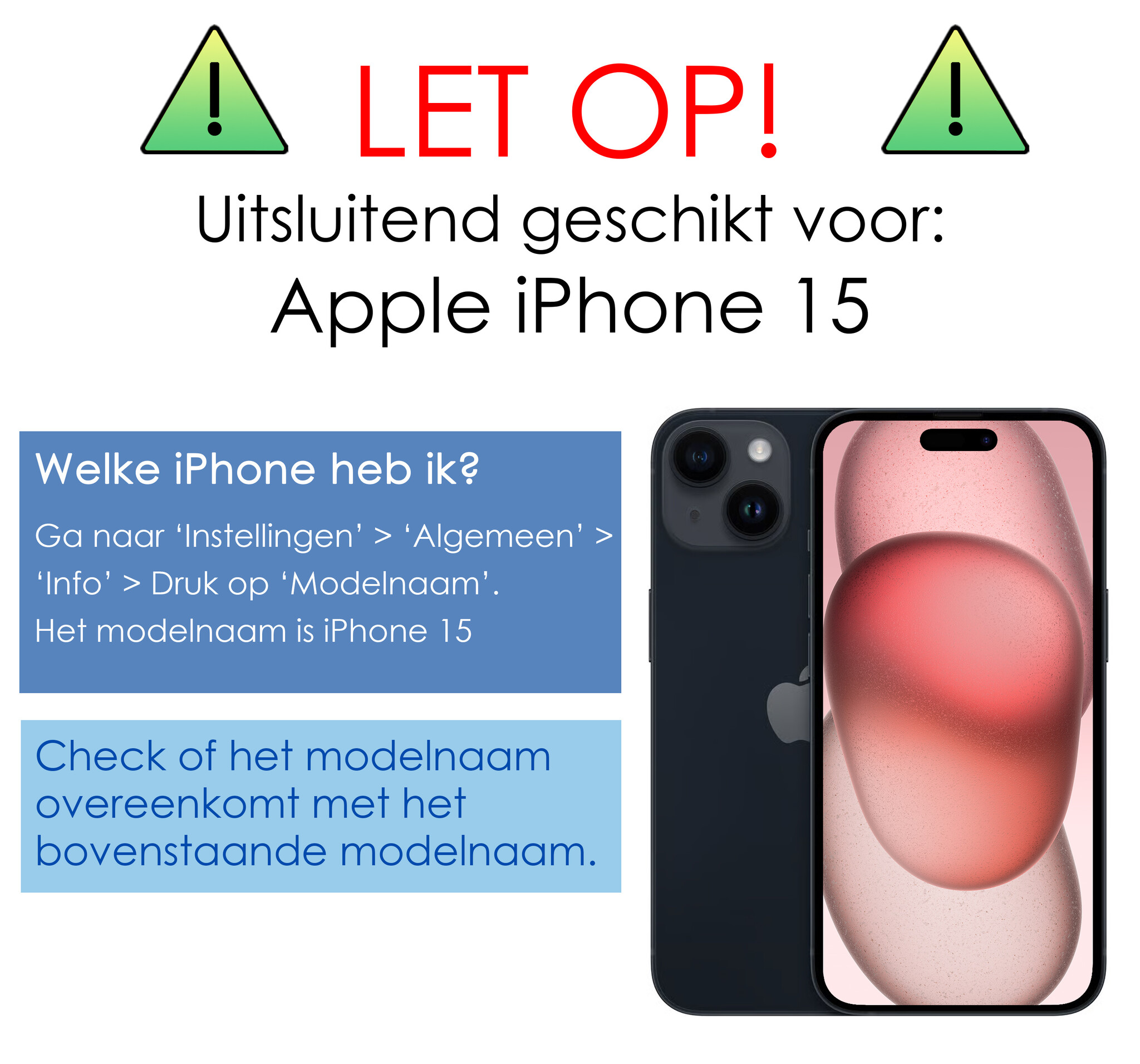 NoXx Screenprotector Geschikt voor iPhone 15 Screenprotector Tempered Glass Gehard Glas Beschermglas - 2x