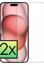 NoXx Screenprotector Geschikt voor iPhone 15 Plus Screenprotector Tempered Glass Gehard Glas Beschermglas - 2x