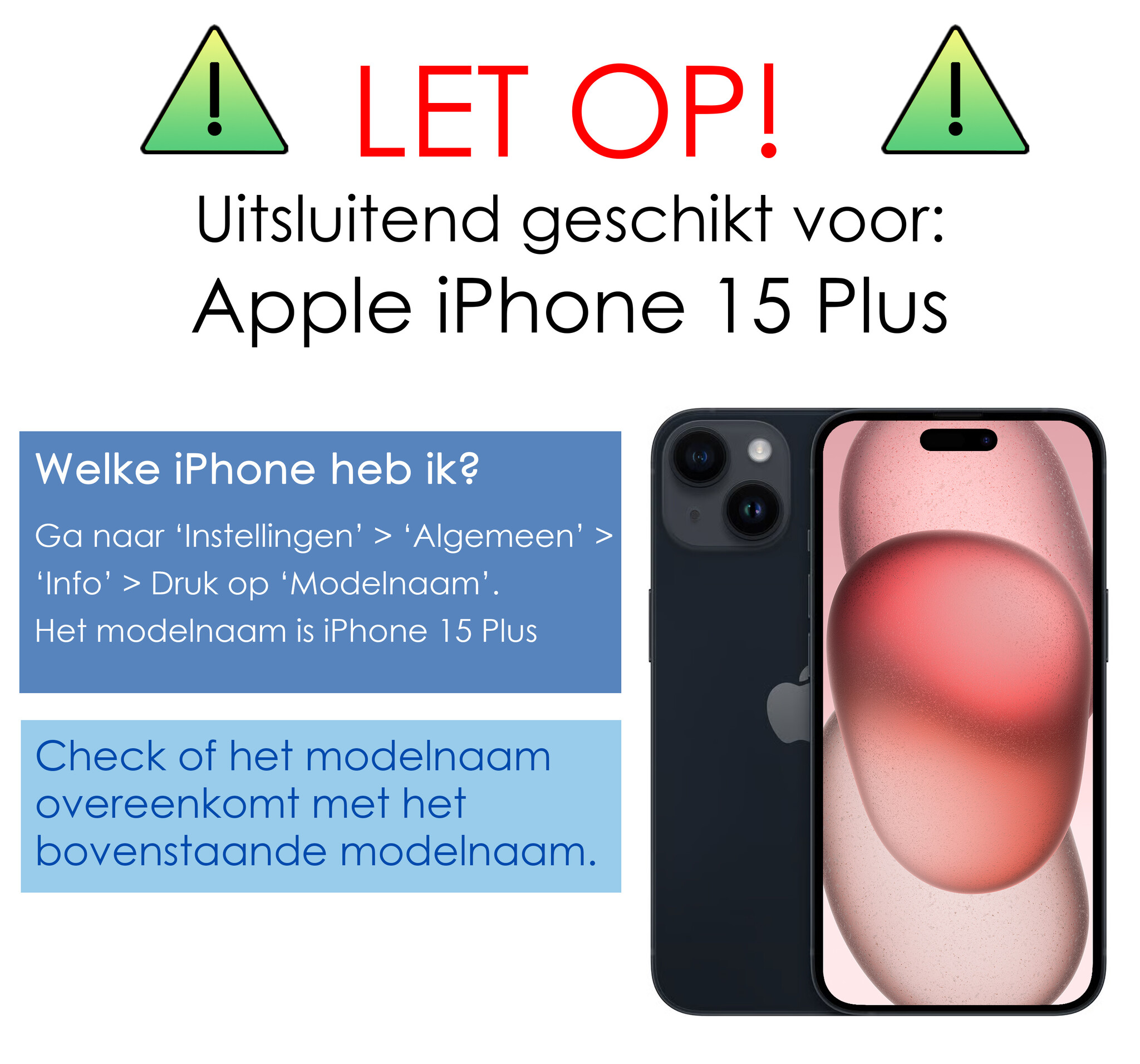 NoXx Screenprotector Geschikt voor iPhone 15 Plus Screenprotector Tempered Glass Gehard Glas Beschermglas - 2x