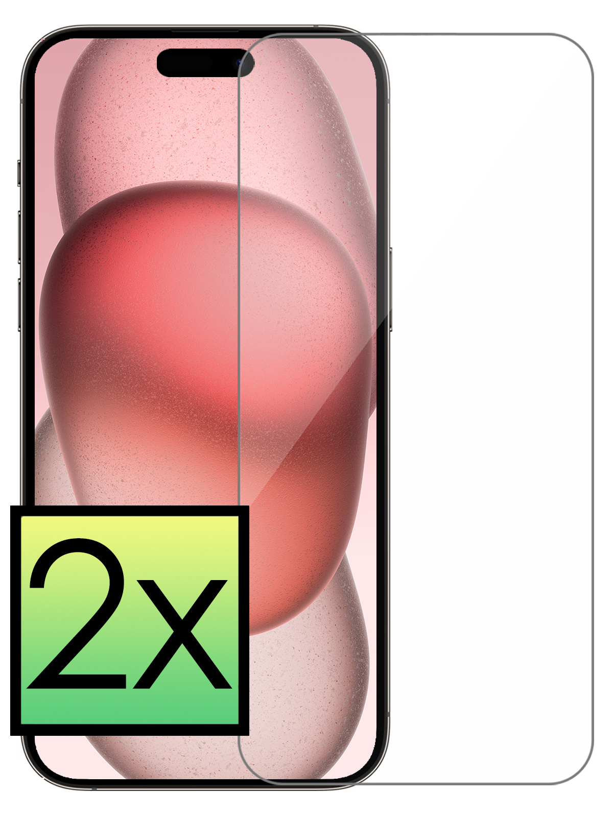 NoXx Screenprotector Geschikt voor iPhone 15 Pro Screenprotector Tempered Glass Gehard Glas Beschermglas - 2x