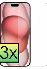 NoXx Screenprotector Geschikt voor iPhone 15 Pro Max Screenprotector Tempered Glass Gehard Glas Beschermglas - 3x