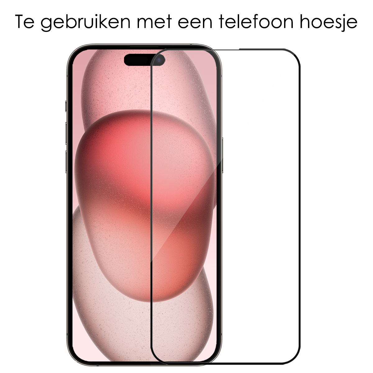NoXx Screenprotector Geschikt voor iPhone 15 Screenprotector Tempered Glass Gehard Glas Full Cover