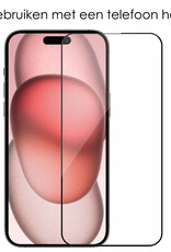 NoXx Screenprotector Geschikt voor iPhone 15 Screenprotector Tempered Glass Gehard Glas Full Cover - 2x