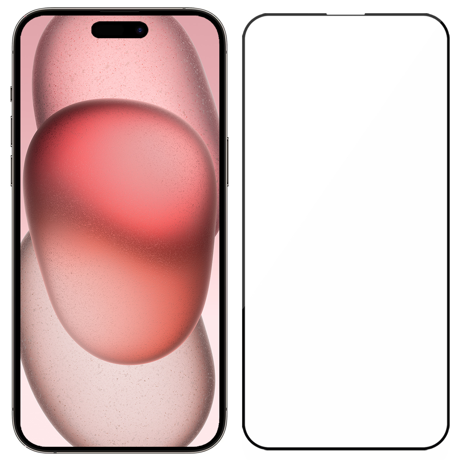 NoXx Screenprotector Geschikt voor iPhone 15 Screenprotector Tempered Glass Gehard Glas Full Cover - 3x