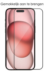 NoXx Screenprotector Geschikt voor iPhone 15 Pro Screenprotector Tempered Glass Gehard Glas Full Cover - 3x