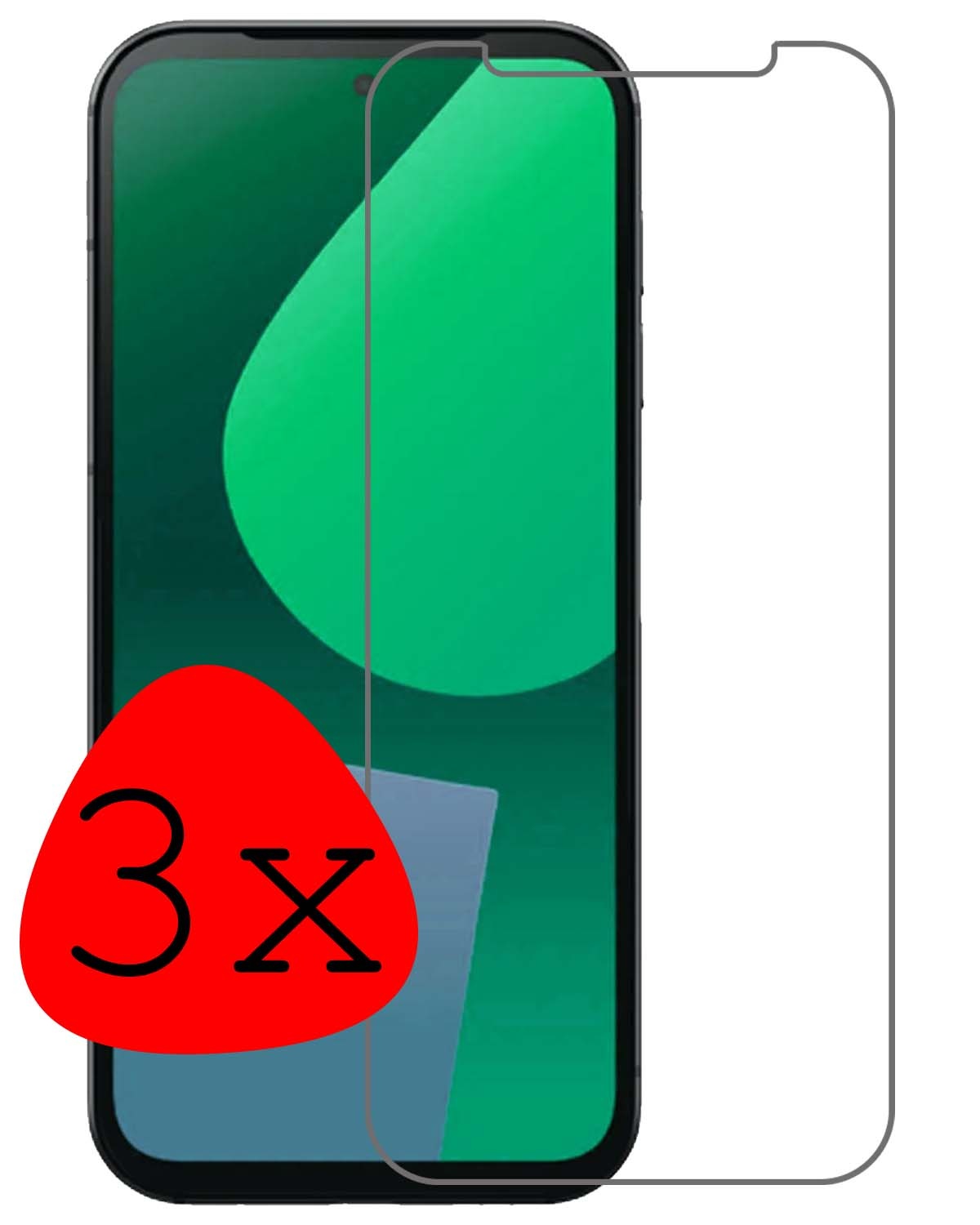 BASEY. Screenprotector Geschikt voor Fairphone 5 Screenprotector Tempered Glass - Screenprotector Geschikt voor Fairphone 5 Beschermglas Screen Protector Glas - 3 Stuks