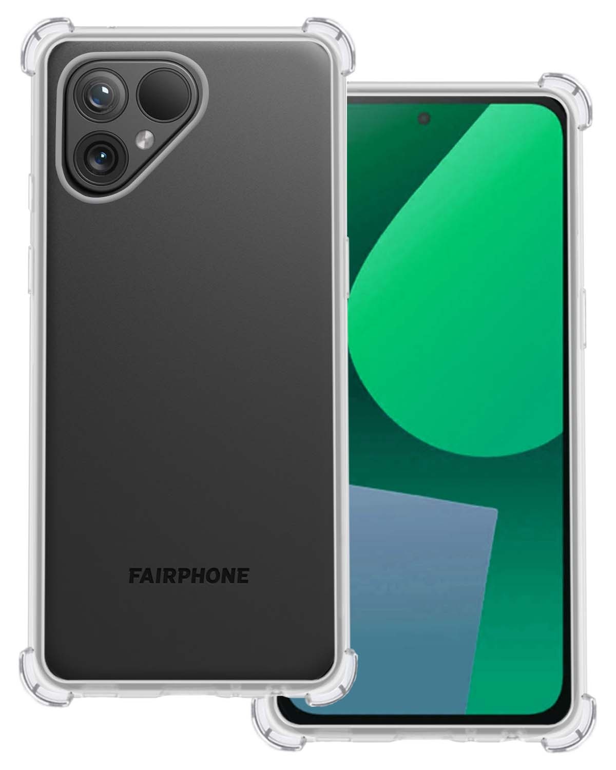 BASEY. Hoes Geschikt voor Fairphone 5 Hoesje Shock Proof Case Hoes Siliconen - Hoesje Geschikt voor Fairphone 5 Hoes Cover Shockproof - Transparant