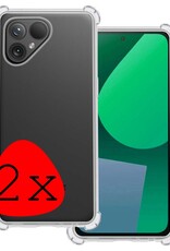 BASEY. Hoes Geschikt voor Fairphone 5 Hoesje Shock Proof Case Hoes Siliconen - Hoesje Geschikt voor Fairphone 5 Hoes Cover Shockproof - Transparant - 2 Stuks