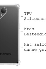 BASEY. Hoes Geschikt voor Fairphone 5 Hoesje Shock Proof Case Hoes Siliconen - Hoesje Geschikt voor Fairphone 5 Hoes Cover Shockproof - Transparant - 2 Stuks