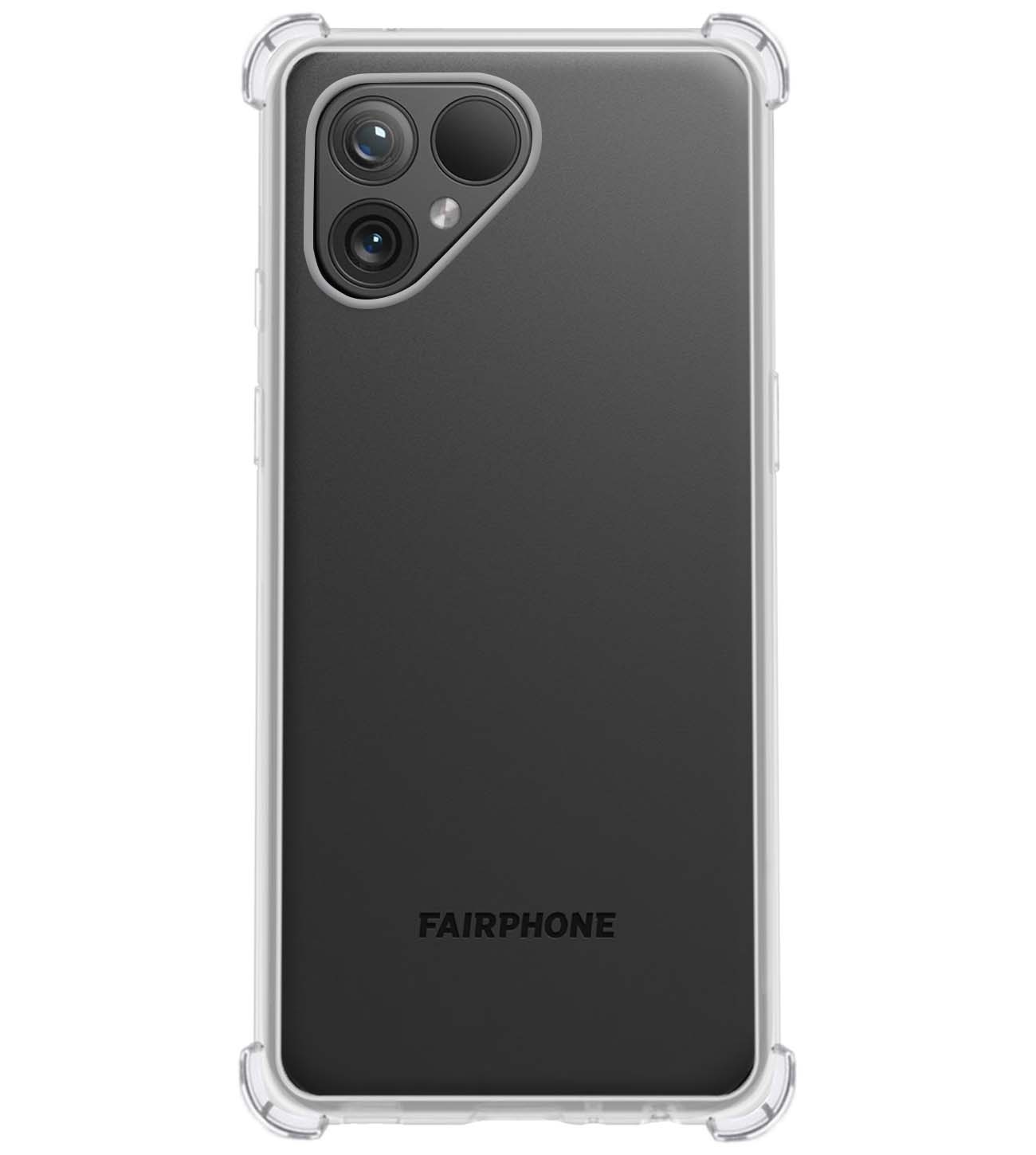 BASEY. Hoes Geschikt voor Fairphone 5 Hoesje Shock Proof Case Hoes Siliconen - Hoesje Geschikt voor Fairphone 5 Hoes Cover Shockproof - Transparant - 2 Stuks