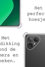 BASEY. Hoes Geschikt voor Fairphone 5 Hoesje Shock Proof Case Hoes Siliconen Met Screenprotector - Hoesje Geschikt voor Fairphone 5 Hoes Cover Shockproof - Transparant