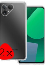 BASEY. Hoes Geschikt voor Fairphone 5 Hoesje Siliconen Back Cover Case - Hoesje Geschikt voor Fairphone 5 Hoes Cover Hoesje - Transparant - 2 Stuks