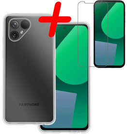 BASEY. BASEY. Fairphone 5 Hoesje Siliconen Met Screenprotector - Transparant