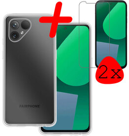 BASEY. BASEY. Fairphone 5 Hoesje Siliconen Met 2x Screenprotector - Transparant