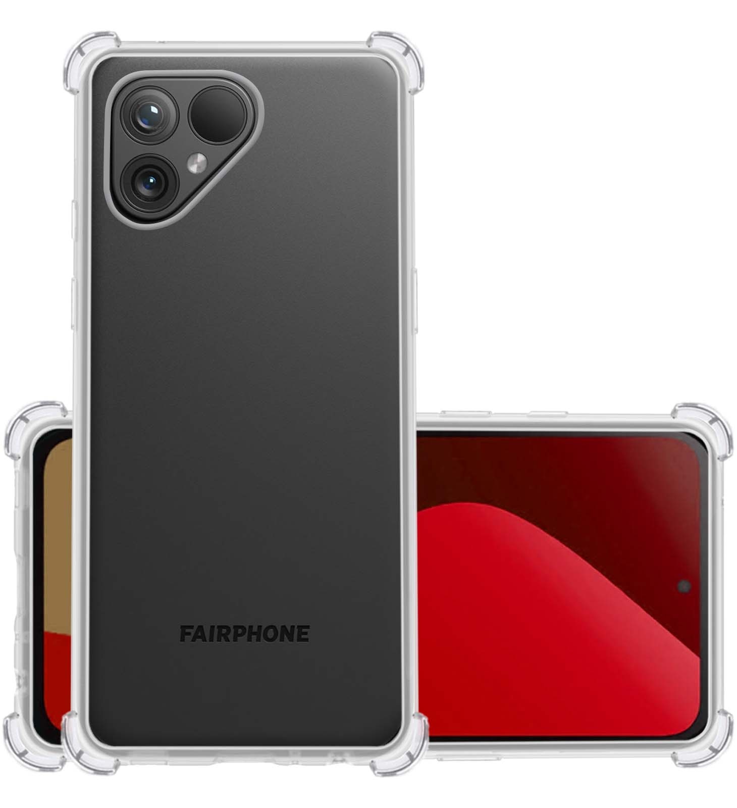 NoXx Hoes Geschikt voor Fairphone 5 Hoesje Siliconen Cover Shock Proof Back Case Shockproof Hoes - Transparant