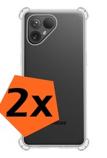 Nomfy Hoesje Geschikt voor Fairphone 5 Hoesje Shock Proof Cover Case Shockproof - Hoes Geschikt voor Fairphone 5 Hoes Siliconen Back Case - Transparant - 2 PACK