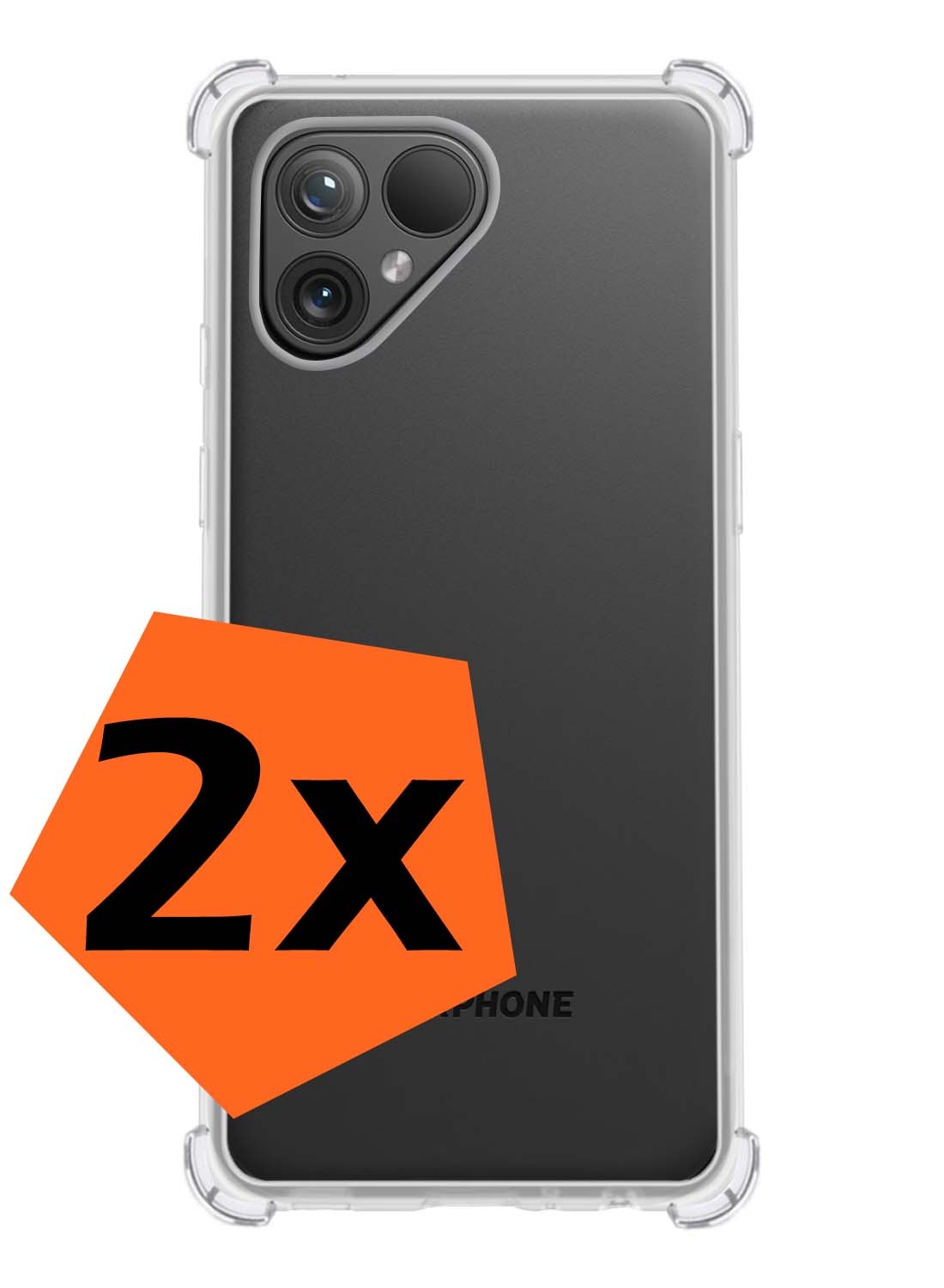 Nomfy Hoesje Geschikt voor Fairphone 5 Hoesje Shock Proof Cover Case Shockproof - Hoes Geschikt voor Fairphone 5 Hoes Siliconen Back Case - Transparant - 2 PACK